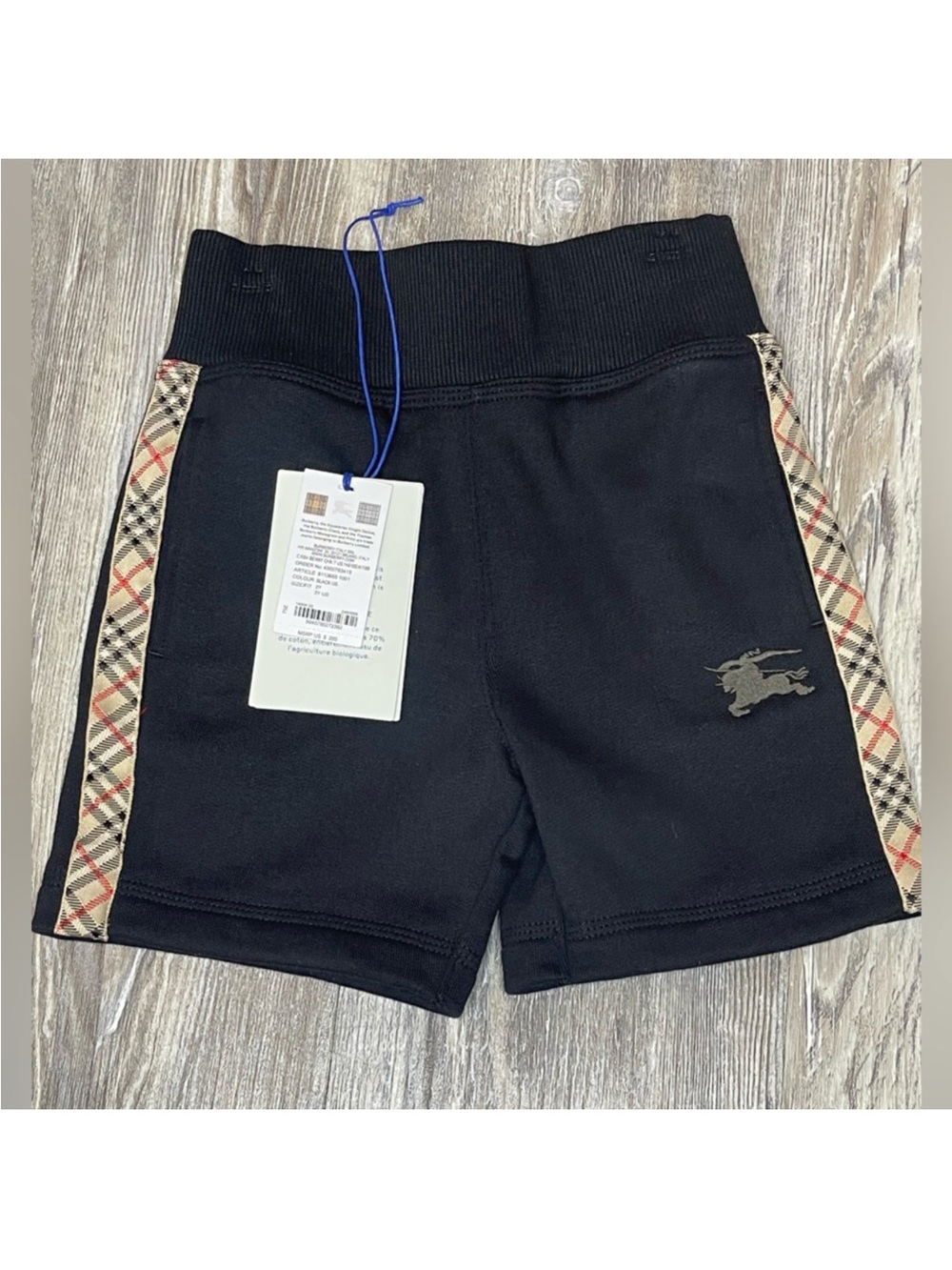 Burberry Black Kids' Shorts with Vintage Check Side Trim